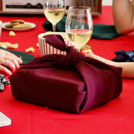 Furoshiki Reusable Gift Wrap - Burgundy