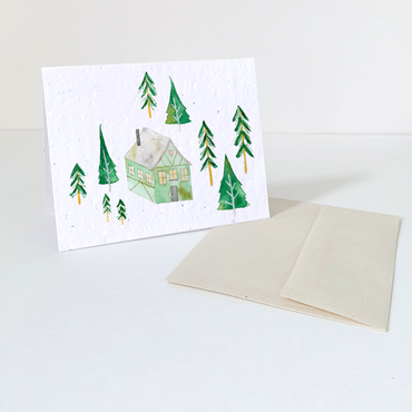 Seeded Greeting Card - Cabin