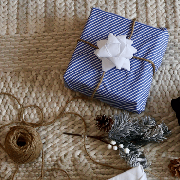 Furoshiki Reusable Gift Wrap - Blue Lined