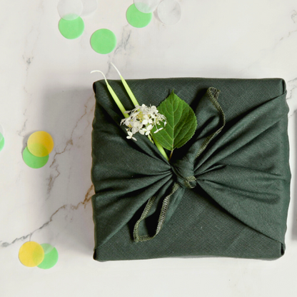 Furoshiki - Forest - Reusable gift wrap made of salvaged fabric