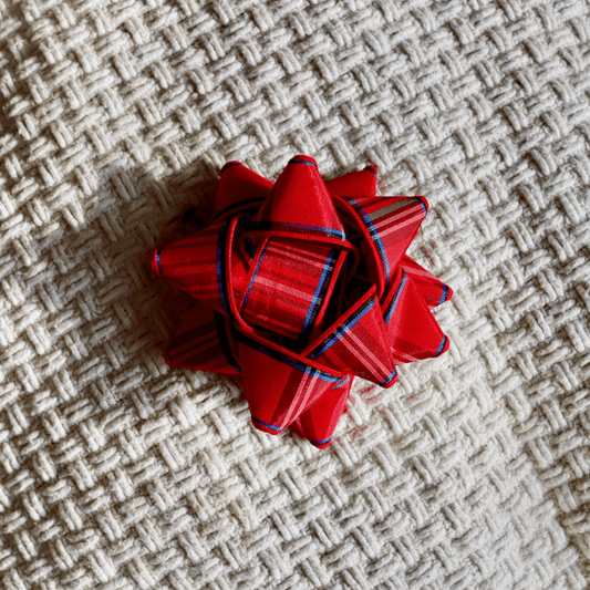 Reusable Gift Bow - Red and Blue Plaid