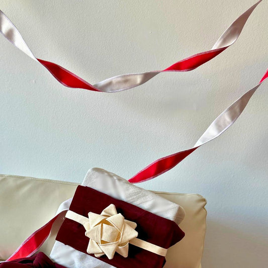 Twisted Fabric Garland - Red and White