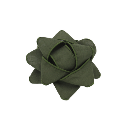 Reusable gift bow made of recycled fabric - Olive