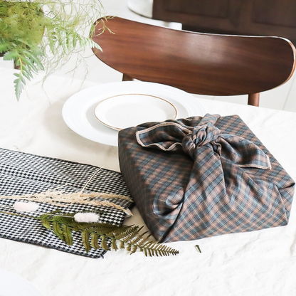 Furoshiki - Chestnut - Reusable gift wrap made of salvaged fabric