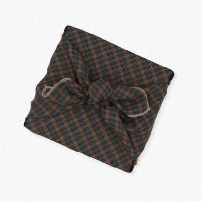 Furoshiki - Chestnut - Reusable gift wrap made of salvaged fabric