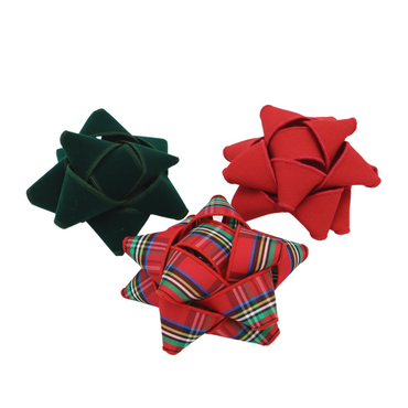 Set of 3 Fabric Gift Bows - Christmas